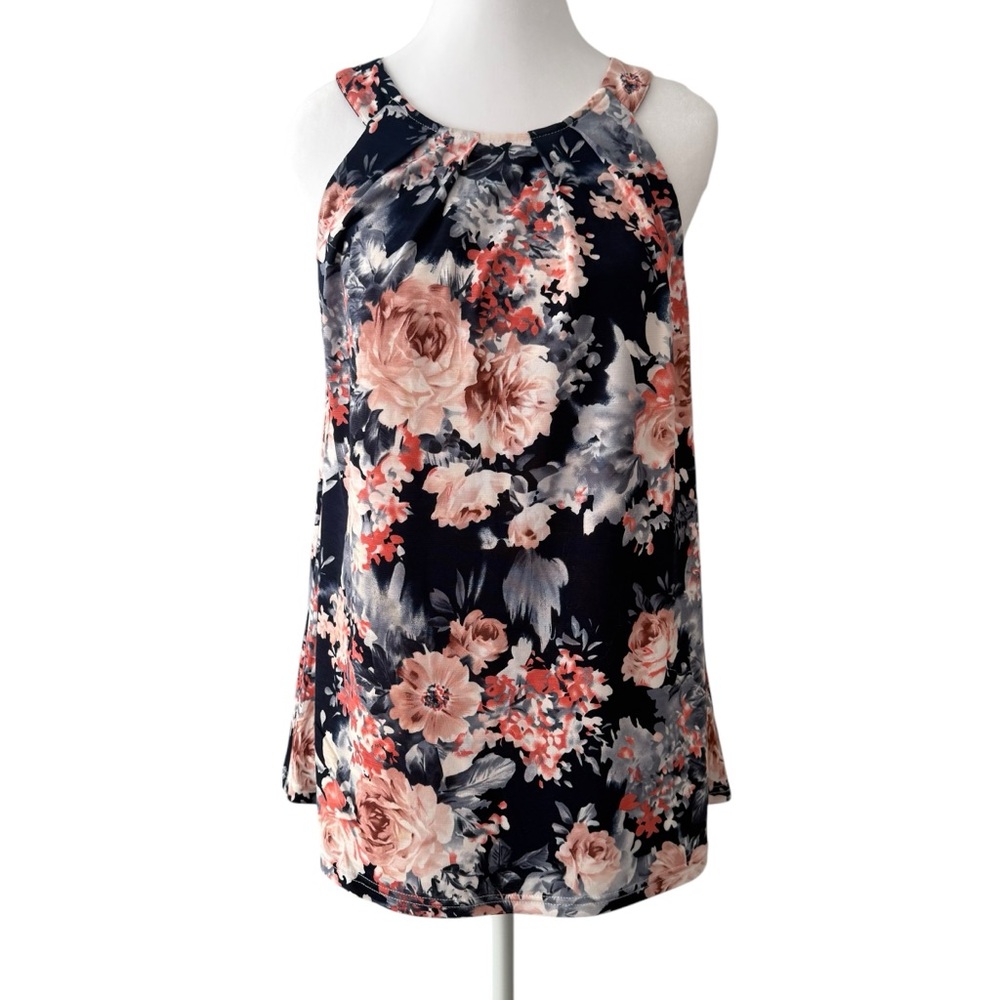 Honey Belle Wenna Maternity Knit Halter Top Floral Size Medium